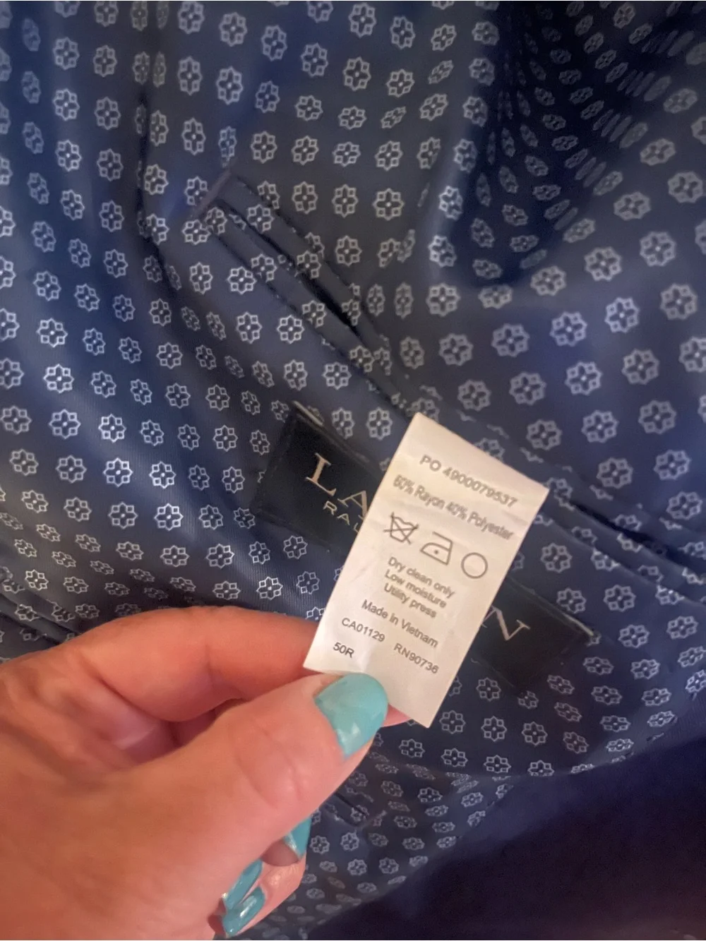 Lauren Ralph Lauren Deep Navy Two-Button Men's Blazer